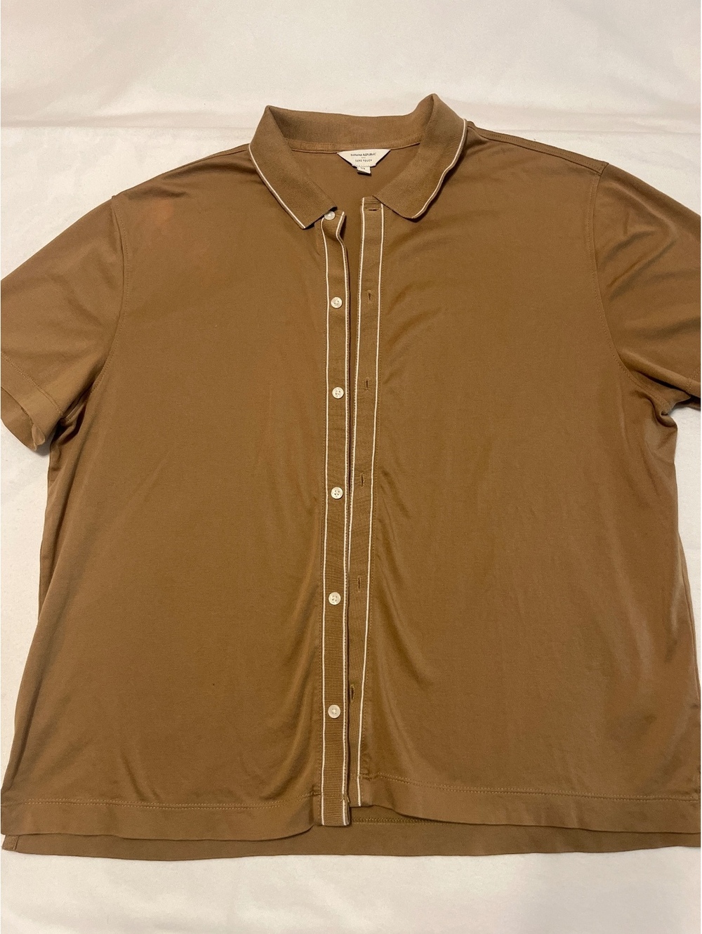 Banana Republic Luxe Touch Brown Button-Up Shirt XL